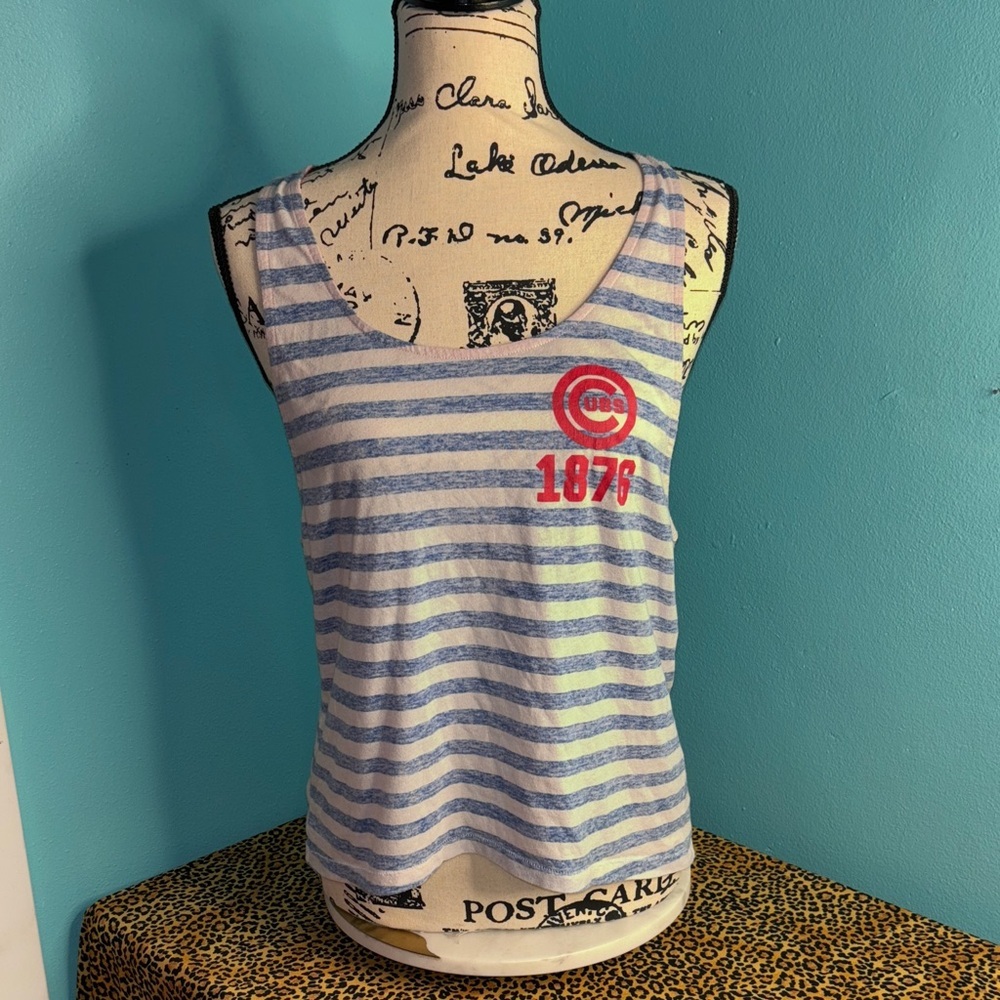 PINK VICTORIA SECRET Striped Blue and White Tank Top